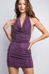 PURPLE COWL NECK OPEN BACK
